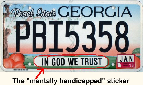 Mentally handicapped sticker