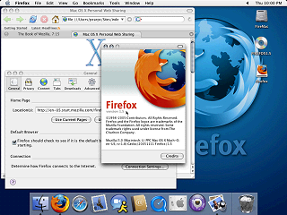 Firefox on Applie MacOS X 10.3.4