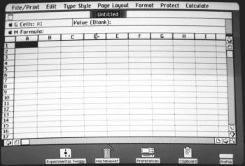 The LisaCalc spreadsheet