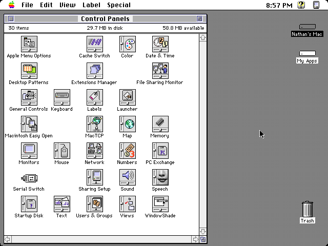 MacOS Control Panel