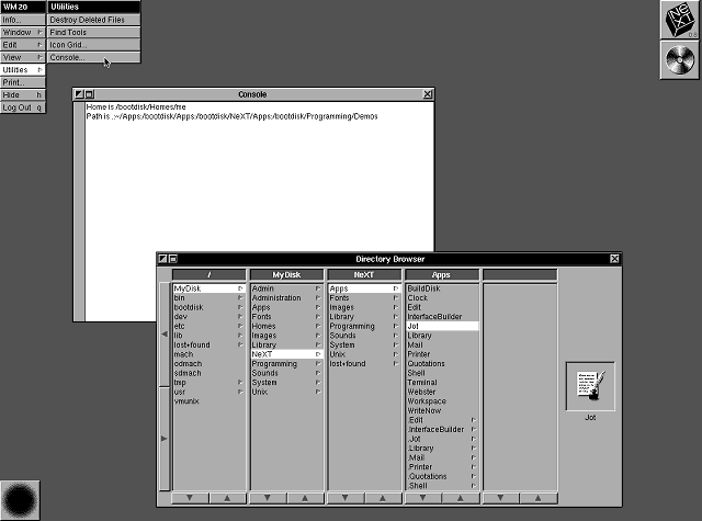 NeXTSTEP 0.8 Console