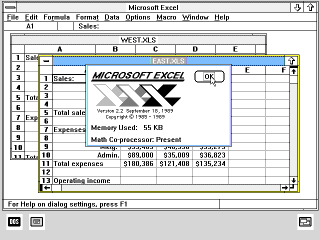 OS/2 1.1 Excel 2.2