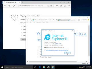 Windows 10 MS Edge and MSIE