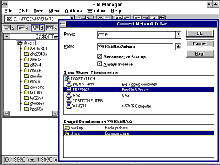 Windows 3.11 Connecting to Shares