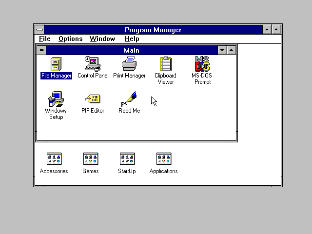 Windows 3.1 Default Desktop