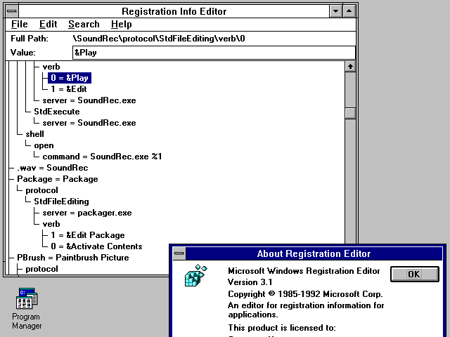 Windows 3.1 Registry