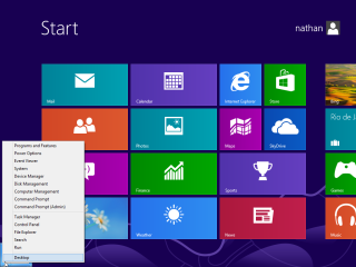 Windows 8 lower left right click menu