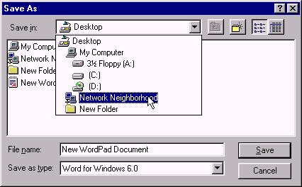 Windows 95 Save As