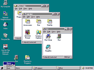 Windows 95 Open Program Folder