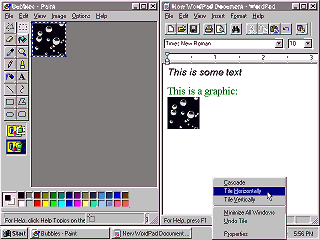 Windows 95 Tiled Windows