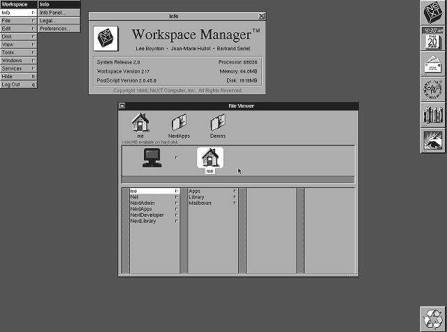 NeXTSTEP 2.0 Desktop